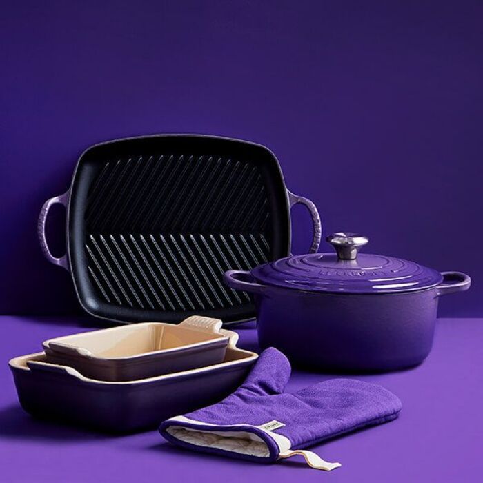 Сковорода гриль прямоугольная 30 см фиолетовая Le Creuset
