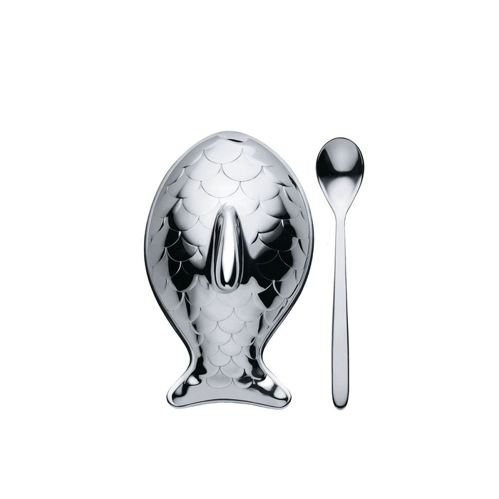 Солонка с ложкой 7,4x4,5x4,2 см Colombina Fish Alessi