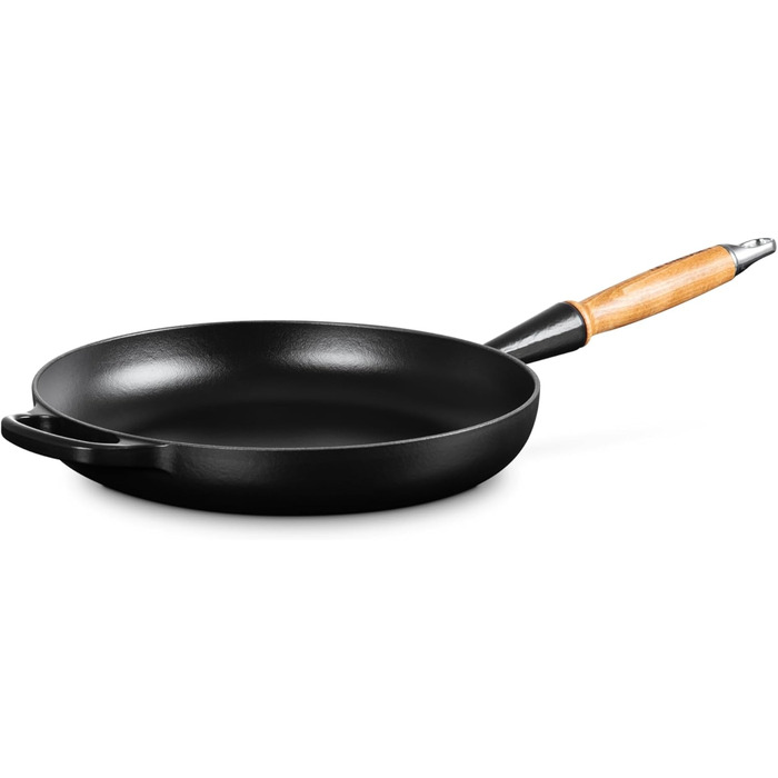 Сковорода чугунная 24 см с деревянной ручкой, черный Signature Le Creuset