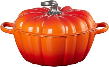 Чавунна жаровня у формі гарбуза 4 л з кришкою, помаранчева Calabaza Cocotte LE CREUSET