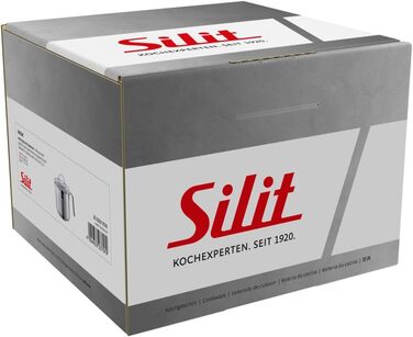 Набір каструль Silit Achat з індукційним дном та скляними кришками, нержавіюча сталь з матовою обробкою (молочник, 14 см)