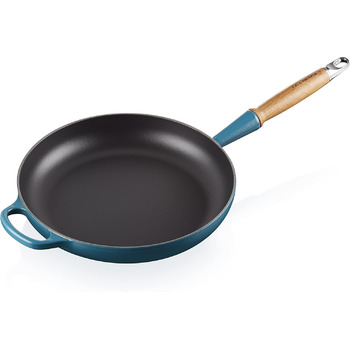 Сковорода чавунна 28 см з дерев'яною ручкою, темно-бірюзовий Signature Le Creuset