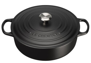 Жаровня для різотто кругла 30 см чорна Le Creuset