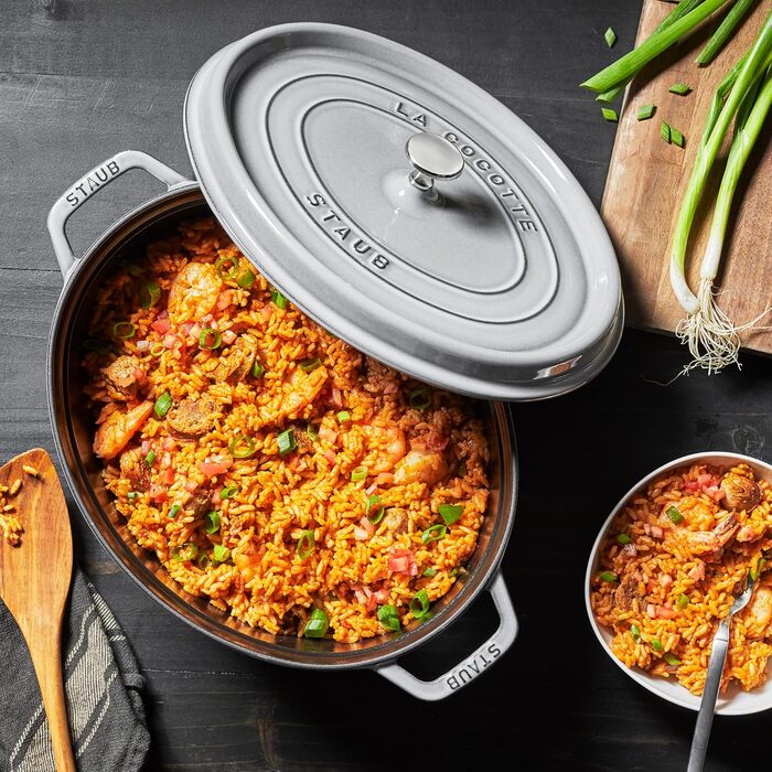 Чавунна жаровня/кокот STAUB, овальна 6,7 л, (33 см, графітово-сіра)