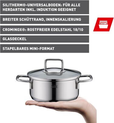 Міні-жаровня 14 см зі скляною кришкою Extra Cook Silit