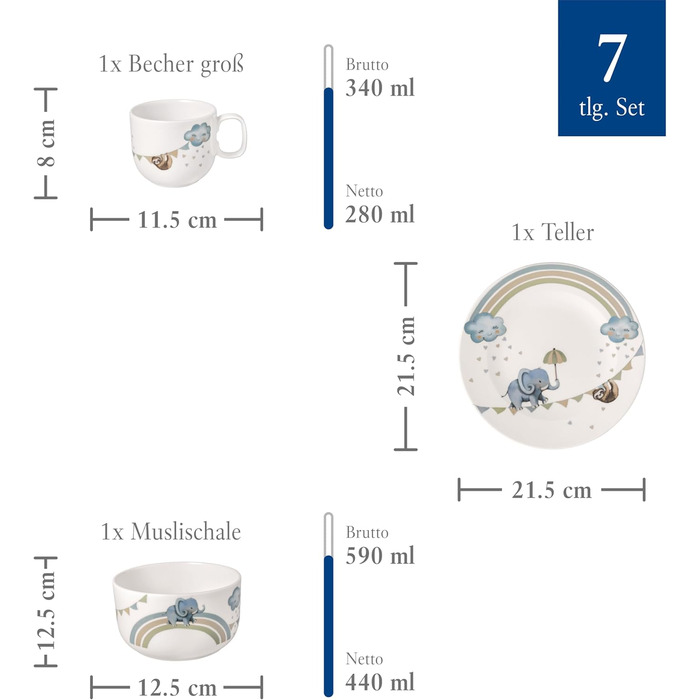Набор детской посуды, 7 предметов Boho Kids Villeroy & Boch