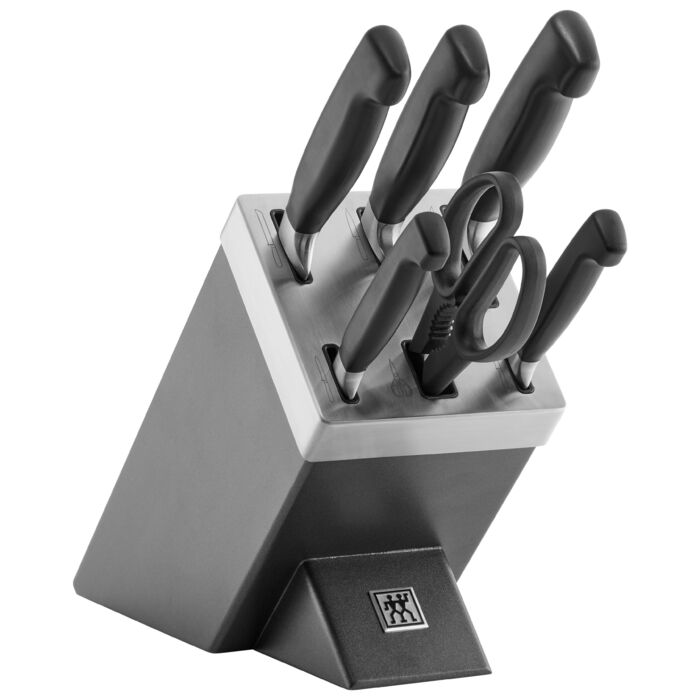 Набір ножів з підставкою 7 предметів, сірий Four Star Zwilling