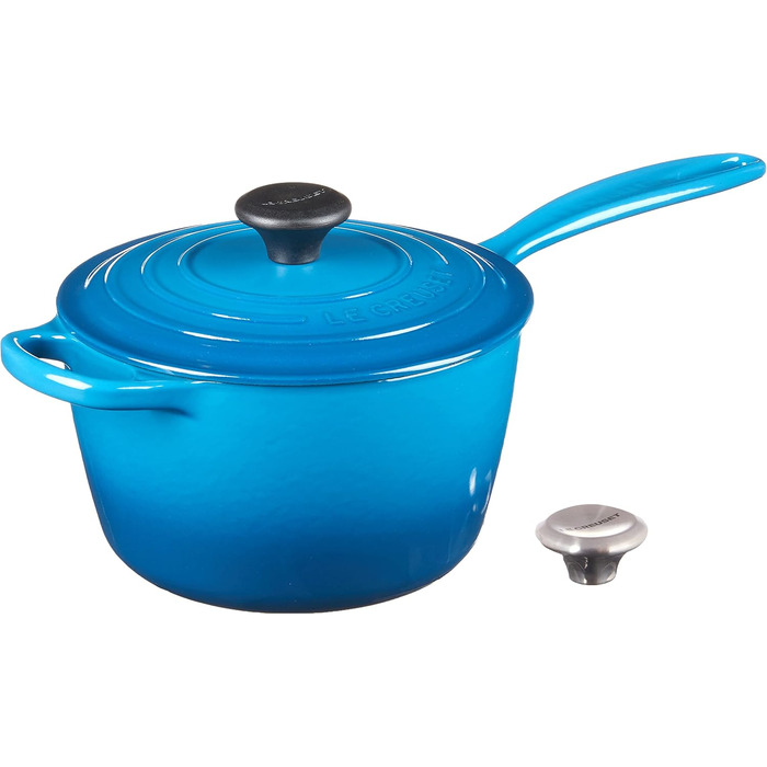 Чавунний сотейник Ø 18 см, 1,8 л з кришкою, синій Марсель Signature Le Creuset