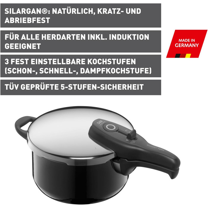 Скороварка 22 см 4,5 л Silargan Sicomatic T-Plus Silit