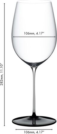 Келих для вина 953 мл чорна основа Fatto a Mano Black Tie Bordeaux Grand Cru, Riedel