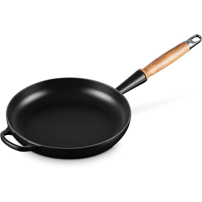 Сковорода чавунна 28 см з дерев'яною ручкою, чорний Signature Le Creuset