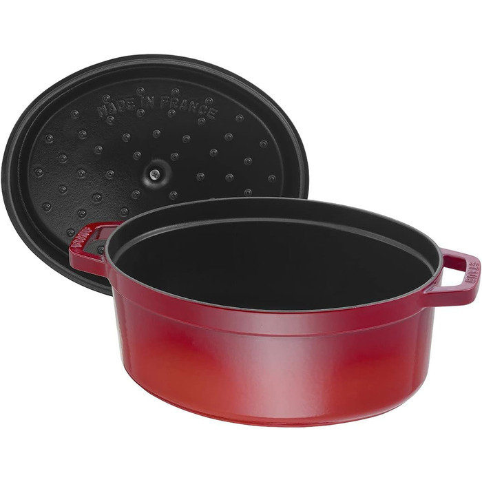 Чавунна жаровня/кокот STAUB, овальна 6,7 л, (37 см, вишнево-червона)