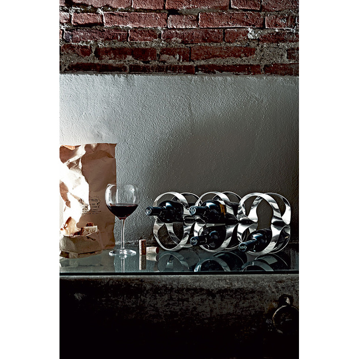Подставка для бутылок 16x20x42 см черная Ribbon Alessi
