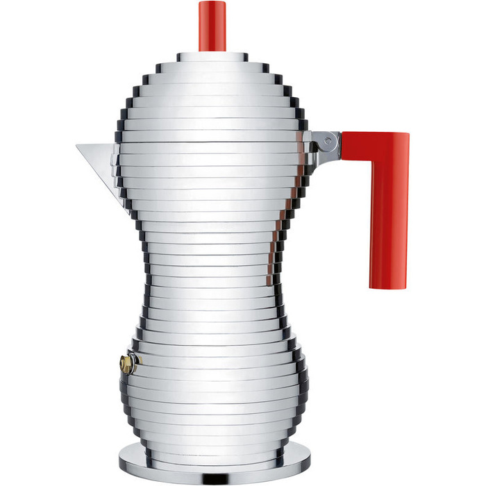 Кавоварка 300 мл металік / червона Pulcina Alessi