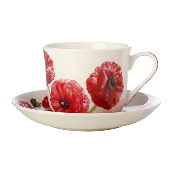 Чашка з блюдцем Maxwell & Williams Ranunculus FLORIADE, порцеляна, 480 мл