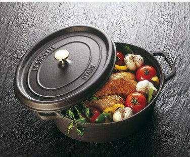 Кокот овальний 31 см, сірий графіт Staub