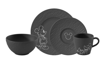 Набір посуду 4 предмета чорний на 1 персону Manufacture - Mickey Mouse Villeroy & Boch