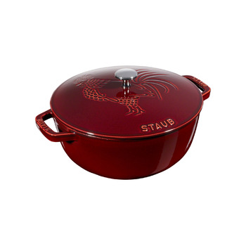 Кокот Півень 24 см, гранатовий Staub