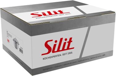 Набір каструль Silit Achat для індукційних плит з скляними кришками, нержавіюча сталь з матовою обробкою (каструля для мяса, 24 см)