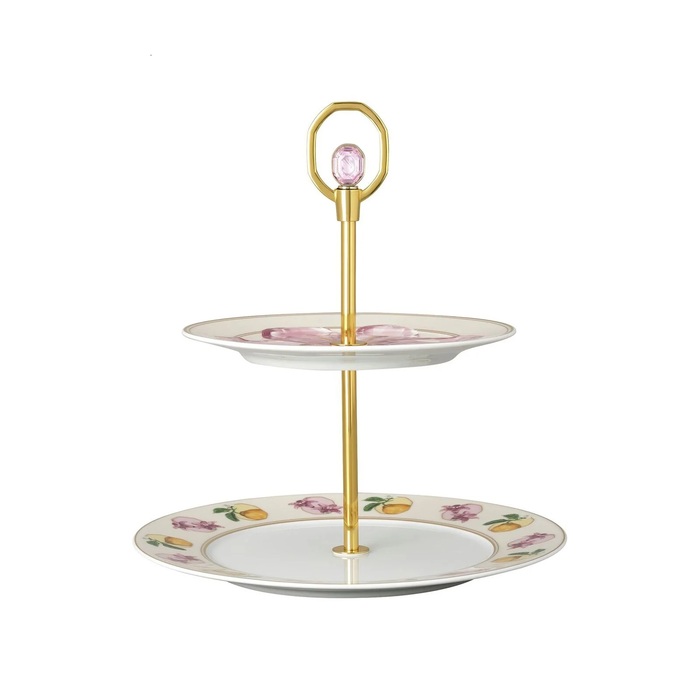 Етажерка для торта 2-ярусна Зефір IDYLLIA Swarovski x Rosenthal