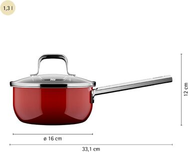 Сотейник 16 см з кришкою, червоний Fusiontec Mineral Pro WMF