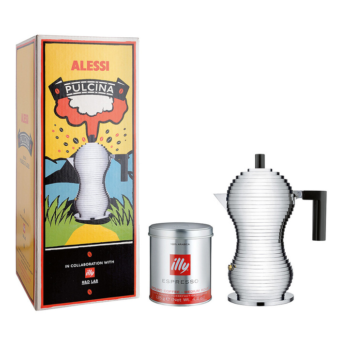 Кавоварка 150 мл металік / червона Pulcina Alessi
