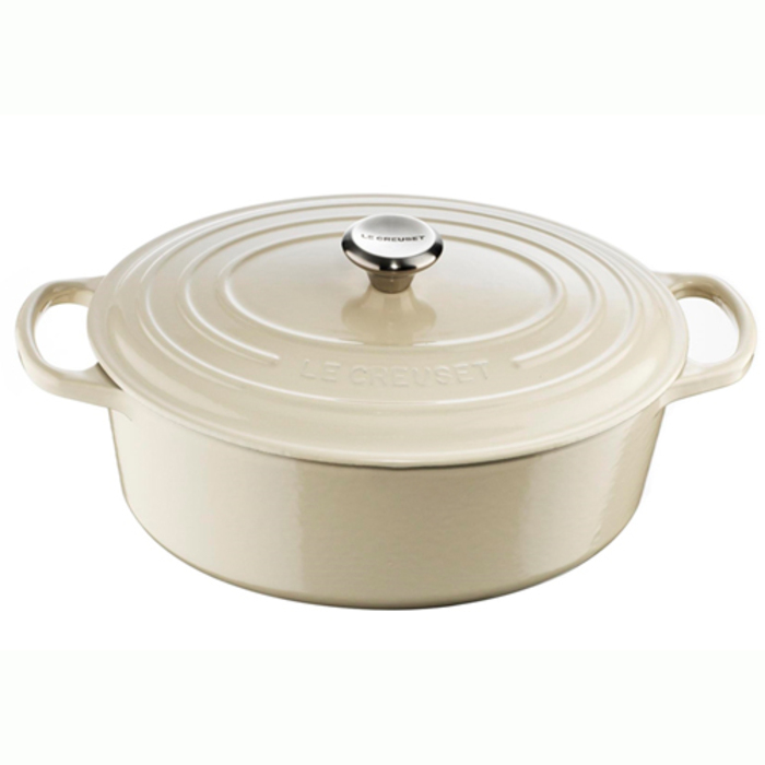 Гусятница / жаровня з кришкою 27 см, перловий Le Creuset