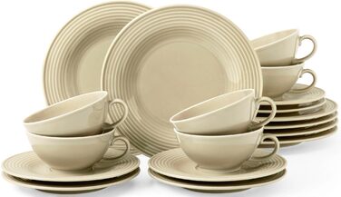 Чайный сервиз на 6 персон, 18 предметов, Beat Sandbeige Seltmann Weiden