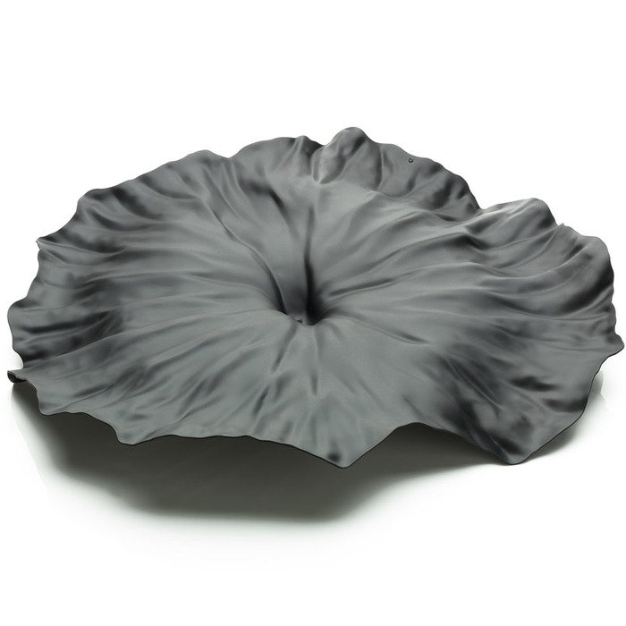 Блюдо 44,8х6,3х41 см чорне Lotus leaf Alessi