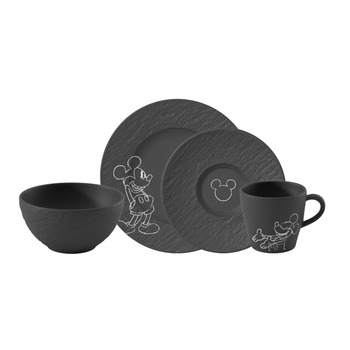 Набір посуду 4 предмета чорний на 1 персону Manufacture - Mickey Mouse Villeroy & Boch