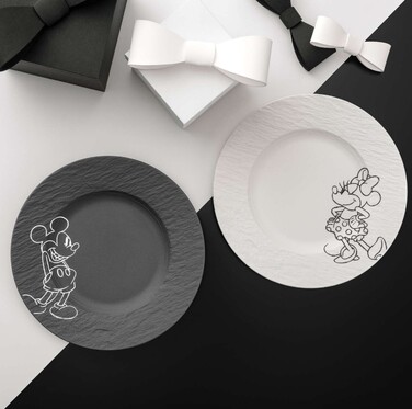 Набір з 2 тарілок 21,7 см чорна та біла Manufacture - Mickey Mouse Villeroy & Boch