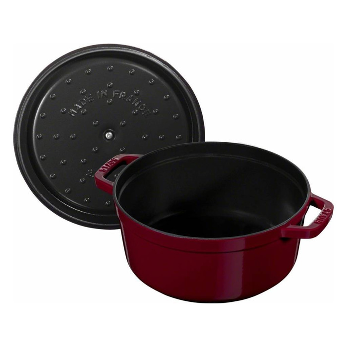 Каструля / жаровня 20 см з кришкою бордова Staub