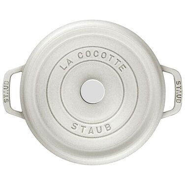 Каструля / жаровня 28 см з кришкою біла La Mer Staub