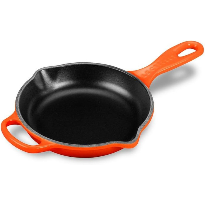 Чавунна сковорода LE CREUSET Signature, кругла, Ø Для всіх типів плит, вкл. підходить для індукції, 1,93 кг, гранатовий, 20182239490422 (червоний для духовки, 16 см)