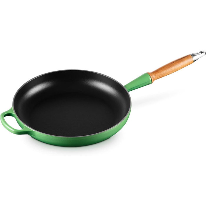 Сковорода чугунная 28 см с деревянной ручкой, зеленый Signature Le Creuset