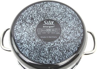 Набір посуду Silit Passion Black, 4 предмети, для індукційних плит, з кришками, керамічне покриття Silargan, чорний (28 см)