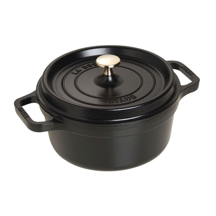 Кокот круглий 22 см з кришкою, чорний Staub