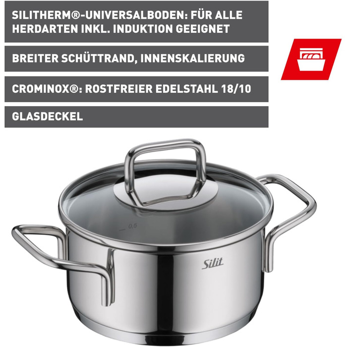Жаровня 16 см зі скляною кришкою Extra Cook Silit