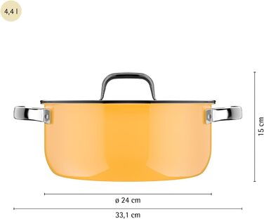 Жаровня 24 см зі скляною кришкою, жовтий Fusiontec Mineral Pro WMF