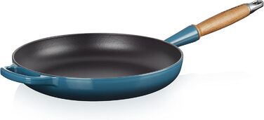 Сковорода чавунна 28 см з дерев'яною ручкою, темно-бірюзовий Signature Le Creuset