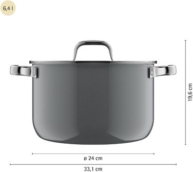 Каструля 24 см зі скляною кришкою, Platinum Fusiontec Mineral Pro WMF