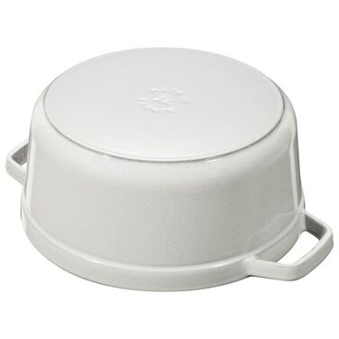 Каструля / жаровня 28 см з кришкою біла La Mer Staub