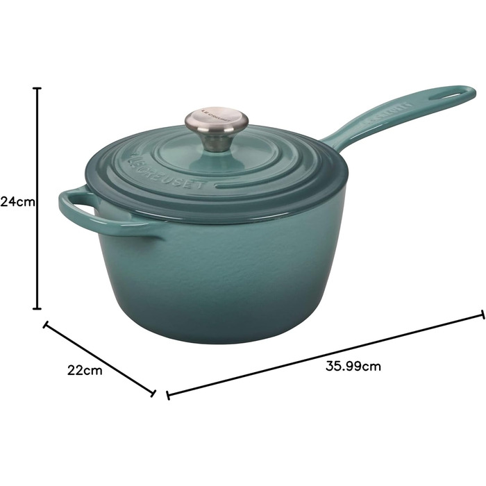 Чугунный сотейник 2 л с крышкой, Морская соль Signature Le Creuset