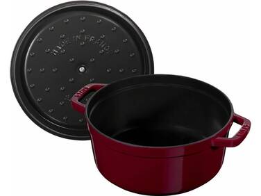Каструля / жаровня 20 см з кришкою бордова Staub