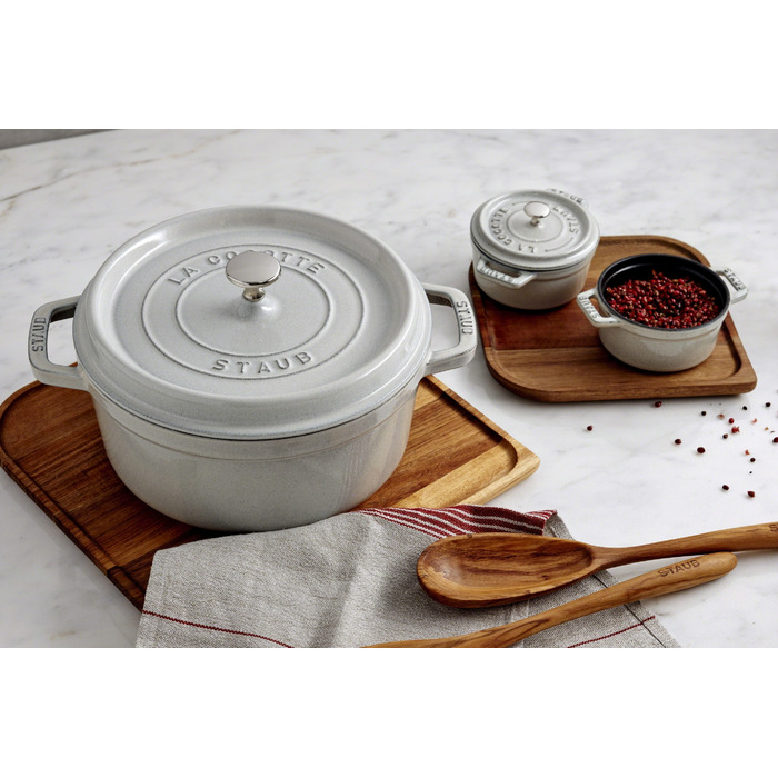Каструля / жаровня 28 см з кришкою біла La Mer Staub
