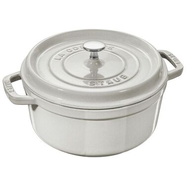 Каструля / жаровня 28 см з кришкою біла La Mer Staub