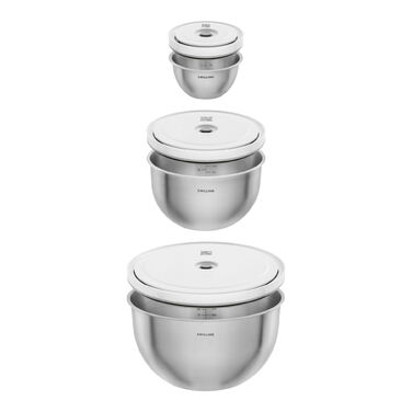 Набір мисок з вакуумними кришками, 6 предметів, нержавіюча сталь Fresh & Save Zwilling