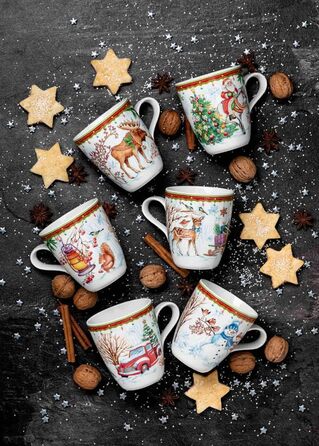 Набір з 6 різдвяних кухлів 400 мл Weihnachtsbecher Seltmann Weiden