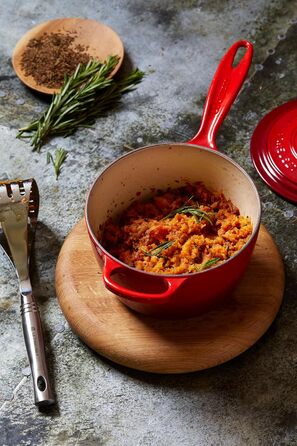 Чавунний сотейник Ø 16 см, 1,2 л з кришкою, вишнево-червоний Signature Le Creuset
