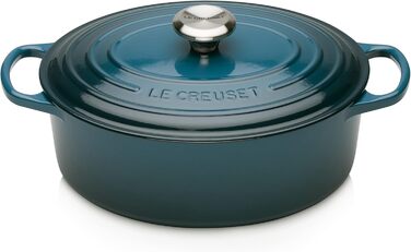 Жаровня 27 см з кришкою, глибокий бірюзовий Signature Le Creuset